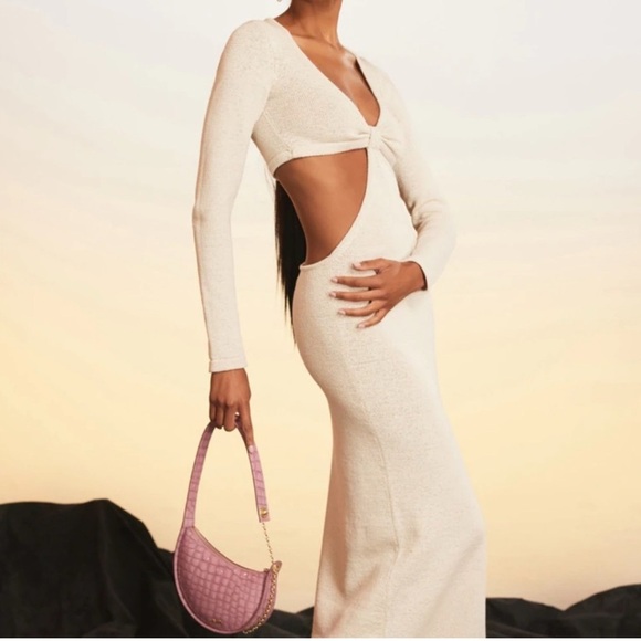 CULT GAIA Knit Cut Out Jana Dress in Off White Size Large NWT - Picture 3 of 15